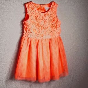 Tangerine babydoll dress size 3T.  Satin and toule skirt.  Like new condition.